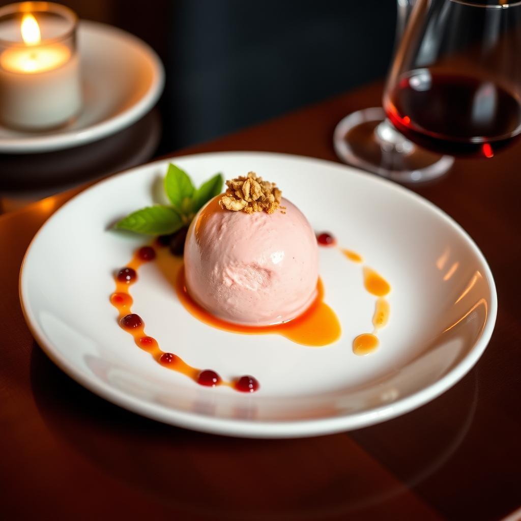 Cranberry-Orange Semifreddo with Gingersnap Crumble and Grand Marnier Reduction Cranberry-Orange Semifreddo with Gingersnap Crumble and Grand Marnier Reduction