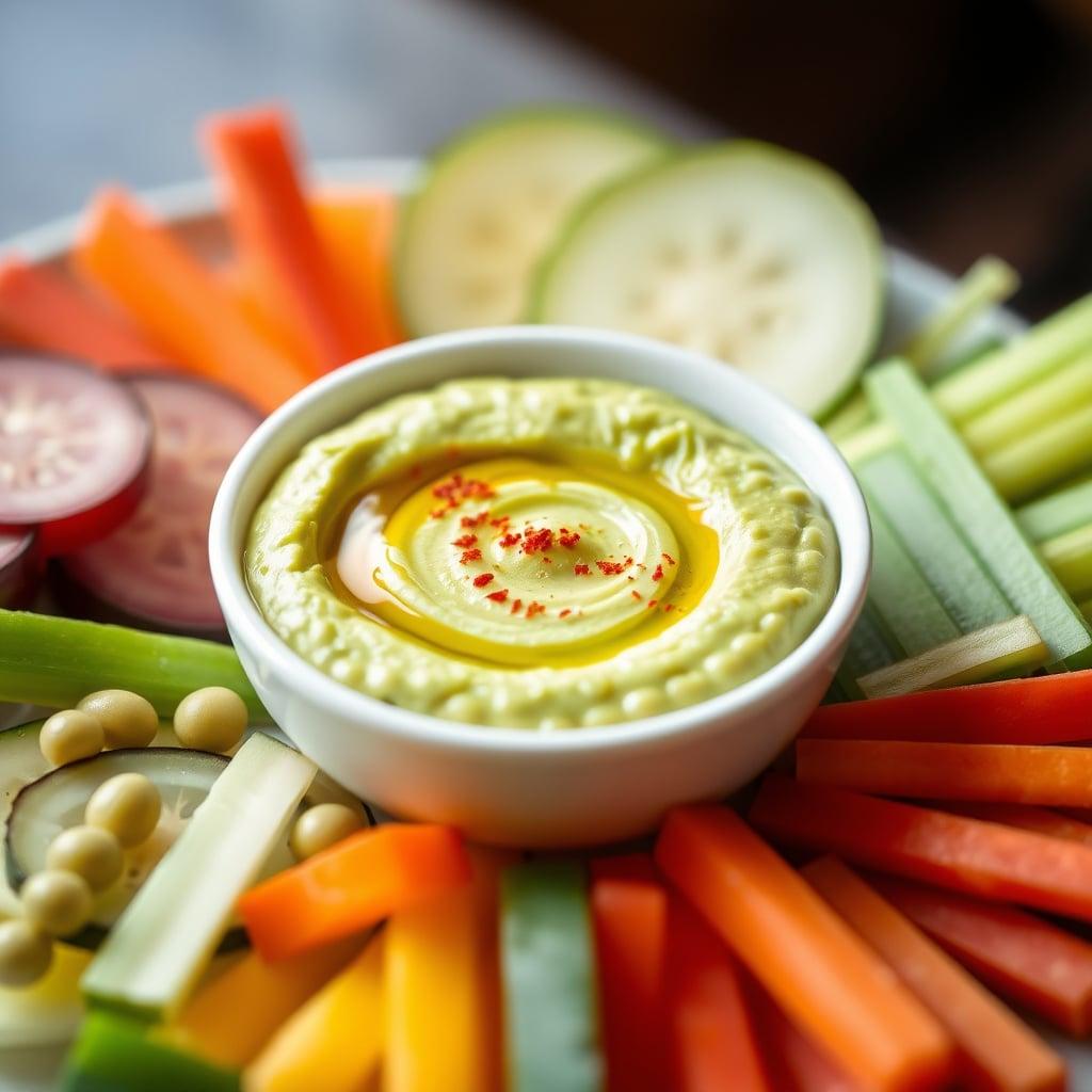 Edamame Hummus with Vegetable Crudités Edamame Hummus with Vegetable Crudités
