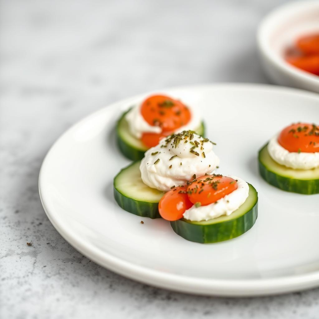 Cucumber Slices with Herbed Goat Cheese Cucumber Slices with Herbed Goat Cheese