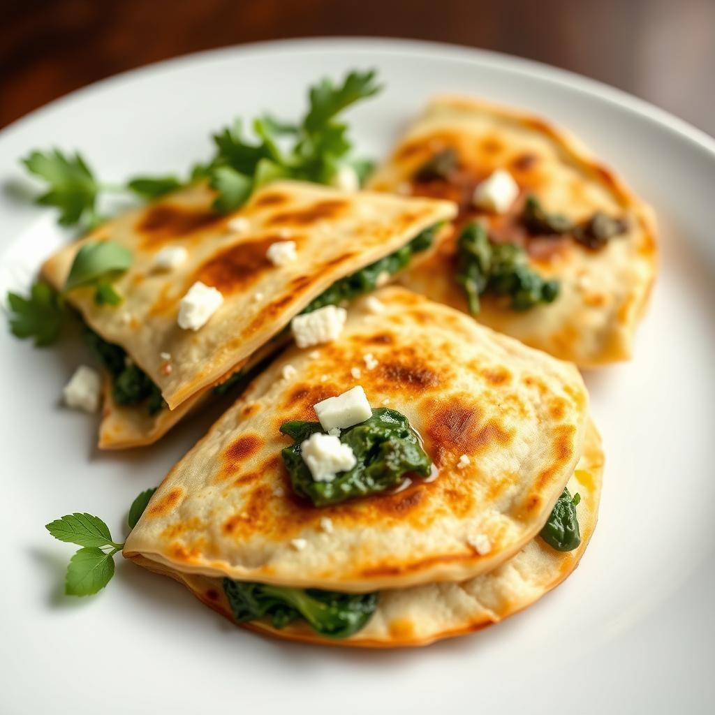 Spinach and Feta Breakfast Quesadillas Spinach and Feta Breakfast Quesadillas