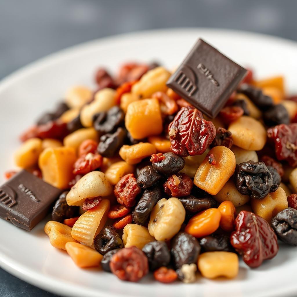 Trail Mix with Dried Fruit and Dark Chocolate Trail Mix with Dried Fruit and Dark Chocolate