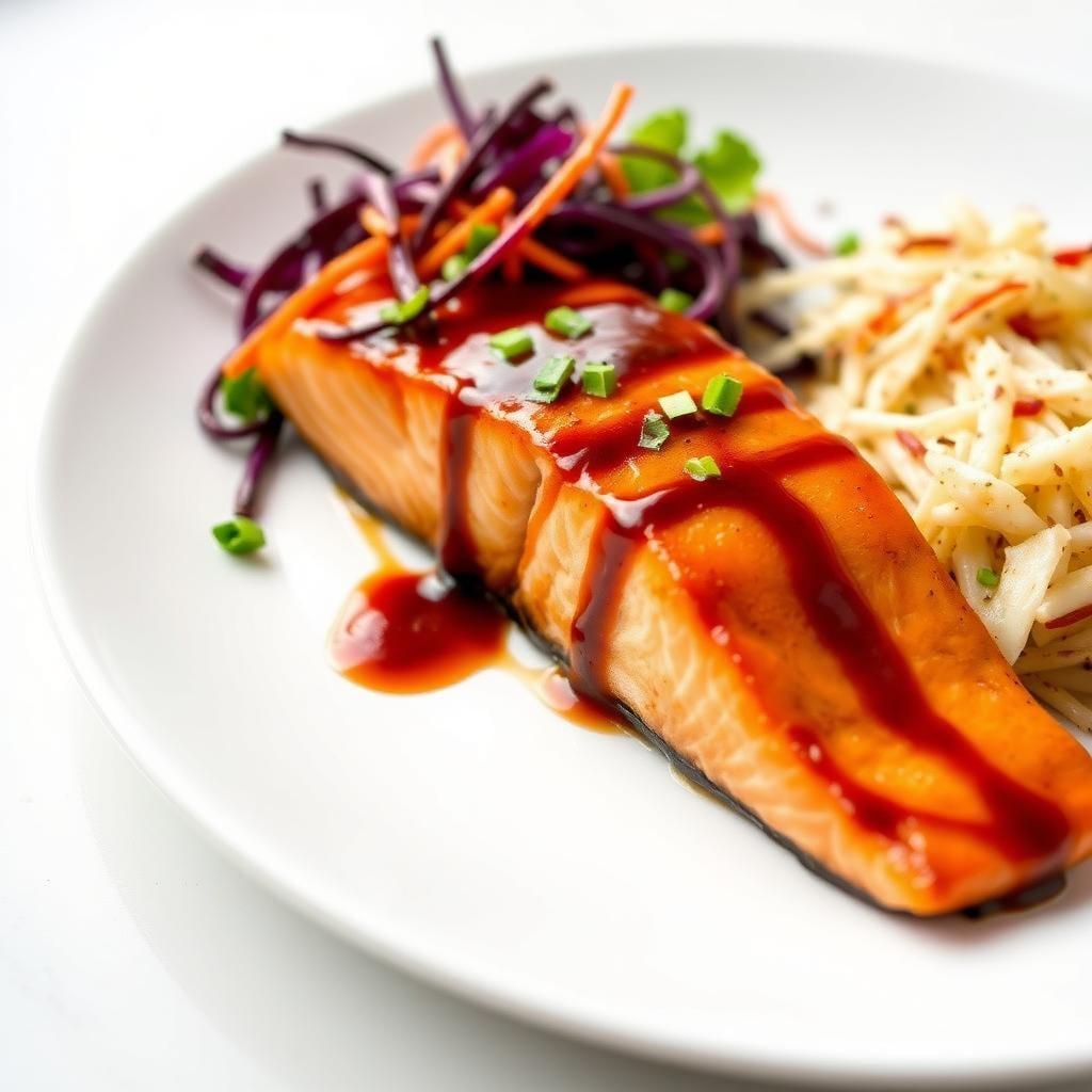 Miso-Glazed Salmon with Asian Slaw Miso-Glazed Salmon with Asian Slaw