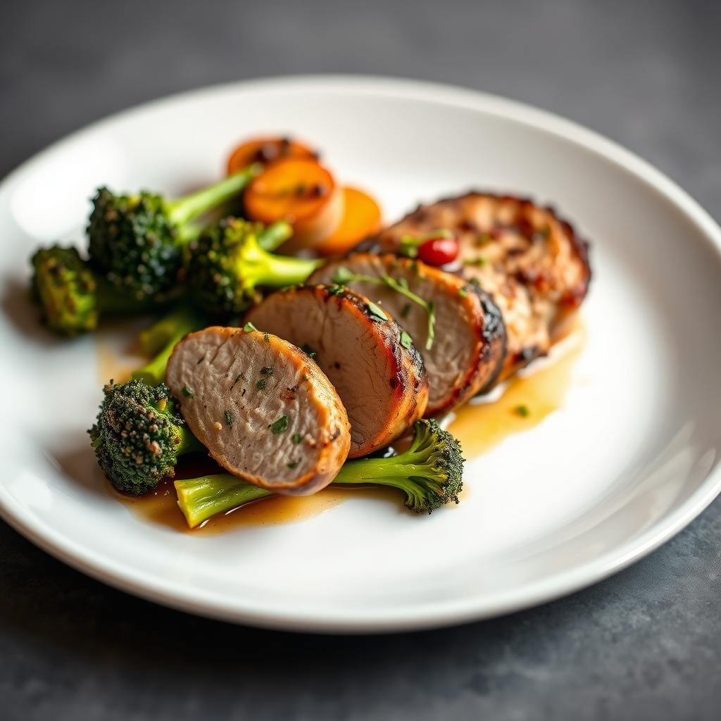Garlic-Herb Pork Tenderloin with Roasted Broccoli Garlic-Herb Pork Tenderloin with Roasted Broccoli