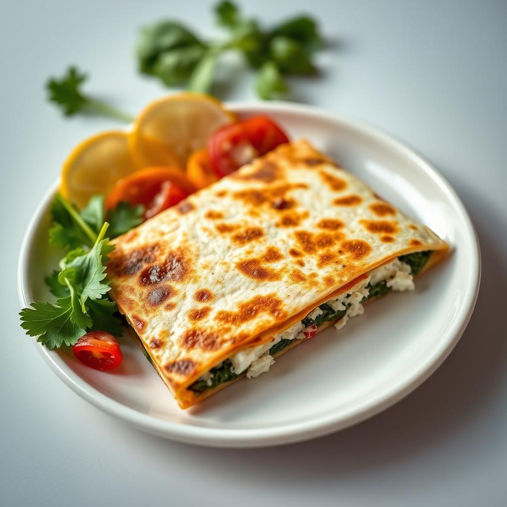 Savory Spinach & Feta Breakfast Quesadilla Savory Spinach & Feta Breakfast Quesadilla