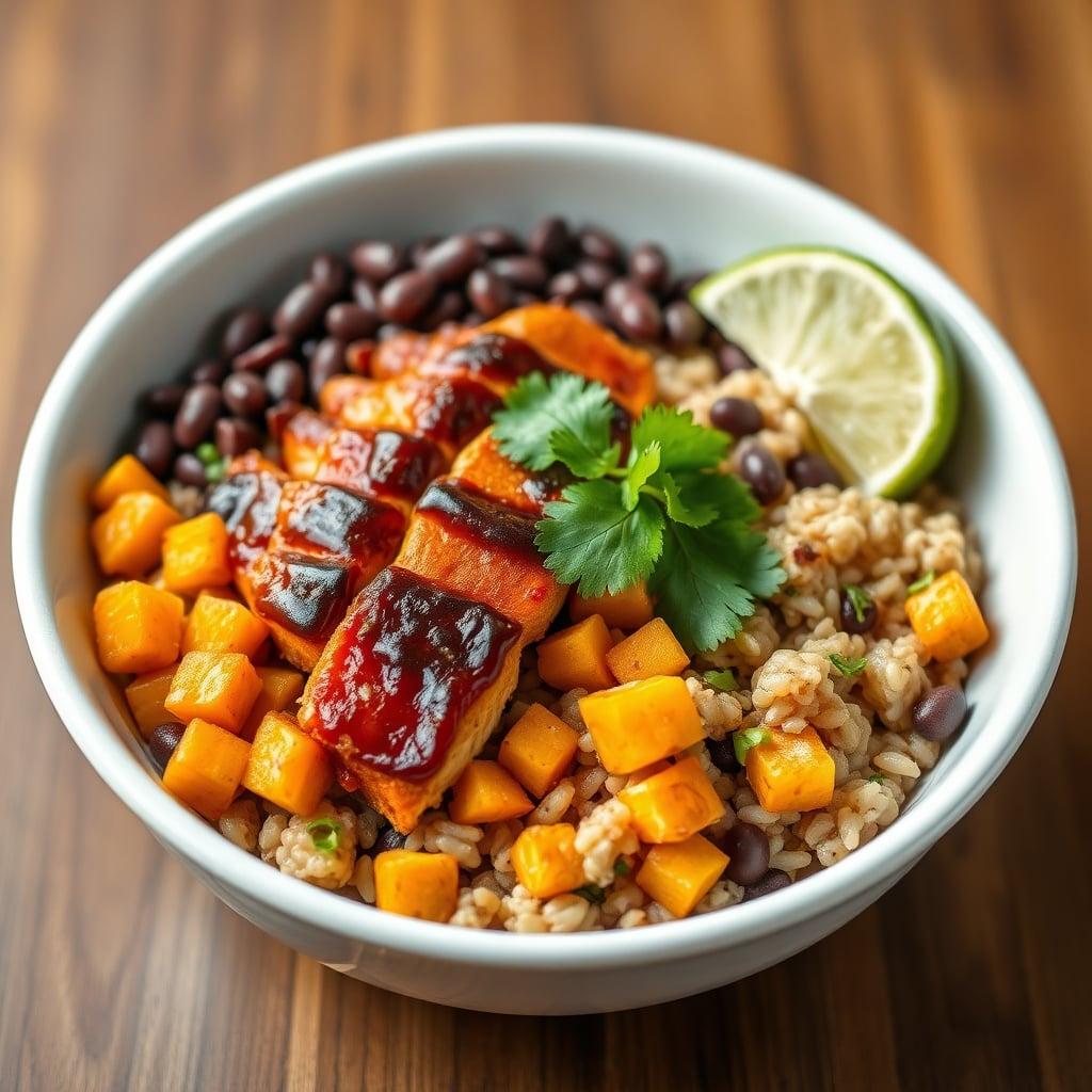BBQ Chicken and Black Bean Burrito Bowls