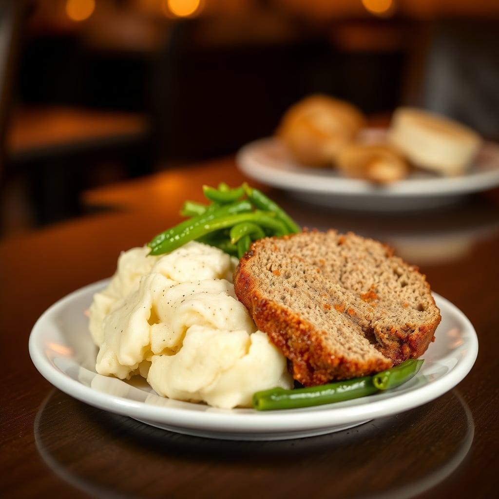 Classic Meatloaf with Mashed Potatoes and Green Beans Classic Meatloaf with Mashed Potatoes and Green Beans