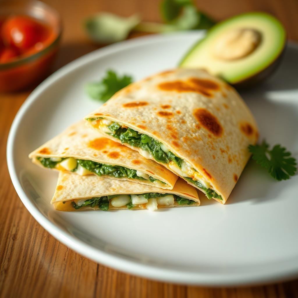 Spinach and Feta Breakfast Quesadillas Spinach and Feta Breakfast Quesadillas