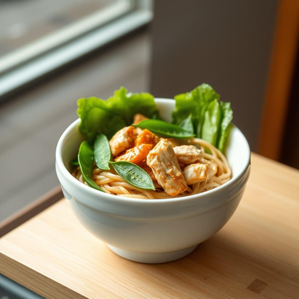 Asian-Inspired Chicken Noodle Bowl with Snap Peas