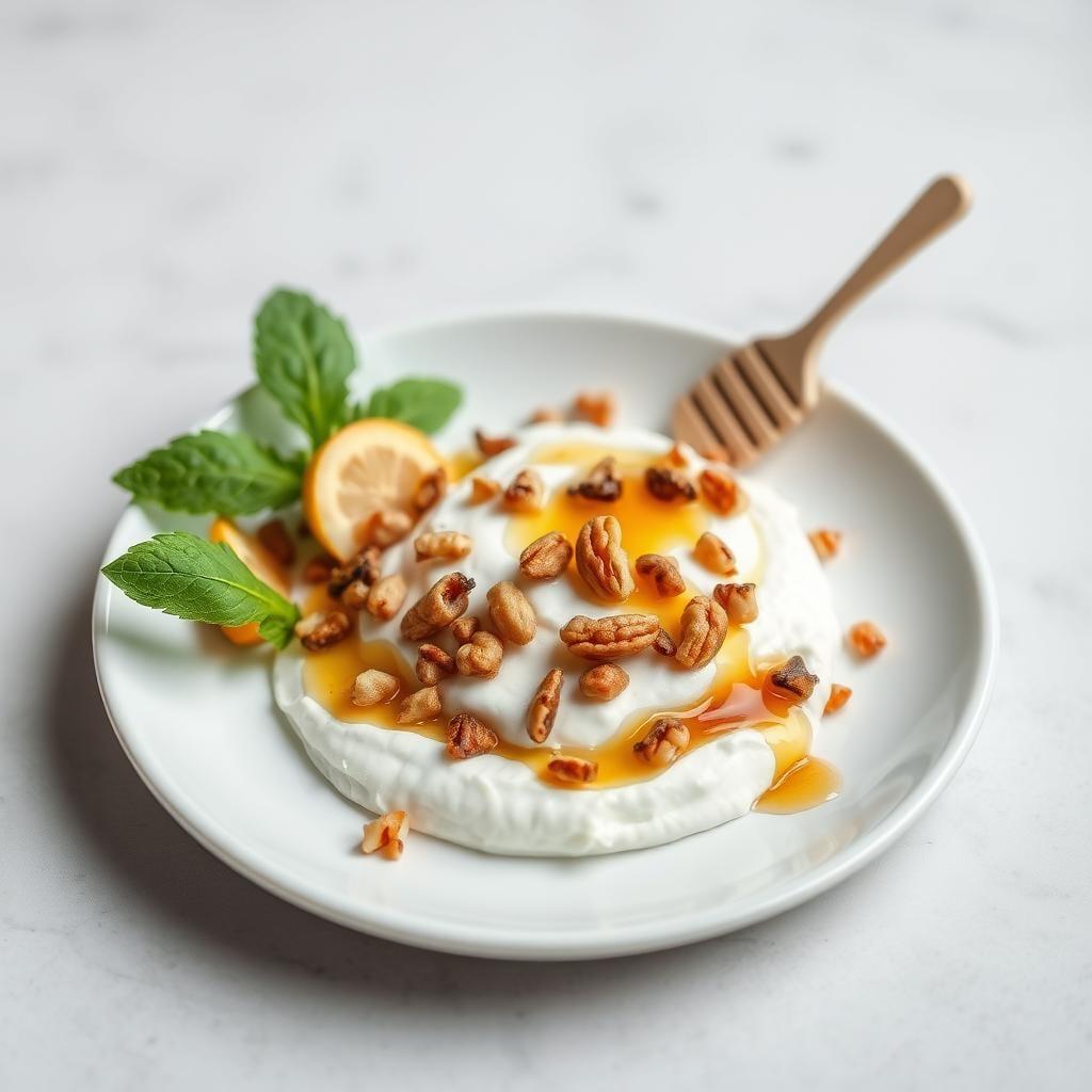Greek Yogurt with Honey and Toasted Nuts Greek Yogurt with Honey and Toasted Nuts