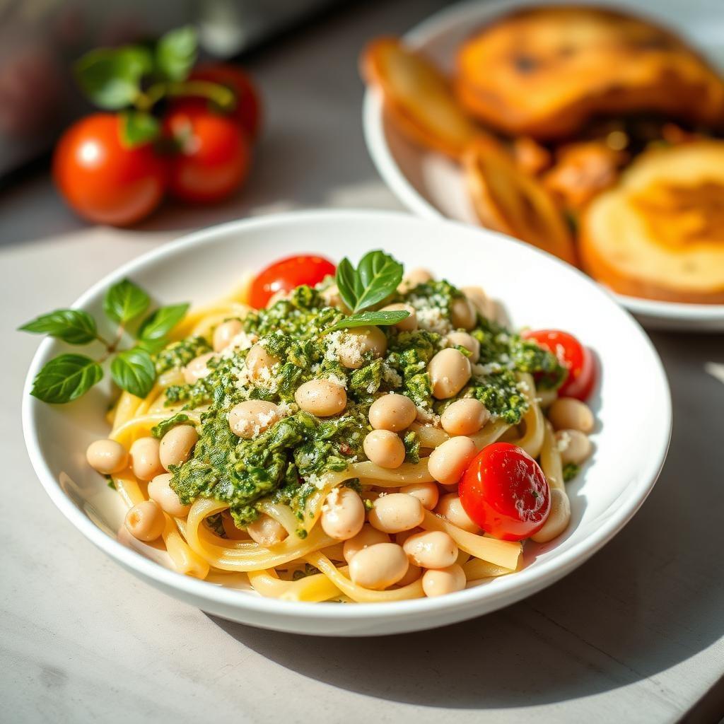 Pesto Pasta Salad with White Beans Pesto Pasta Salad with White Beans