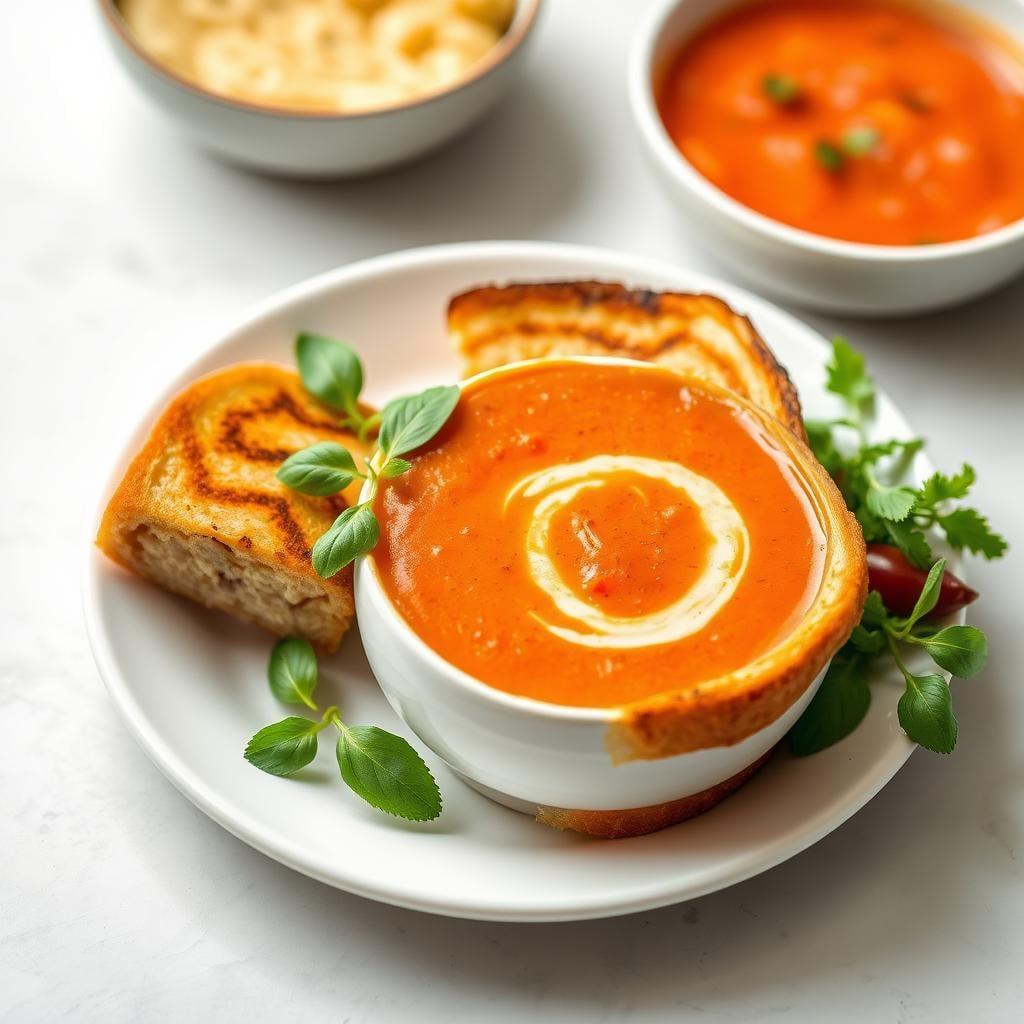 Creamy Tomato Soup with Grilled Cheese Creamy Tomato Soup with Grilled Cheese