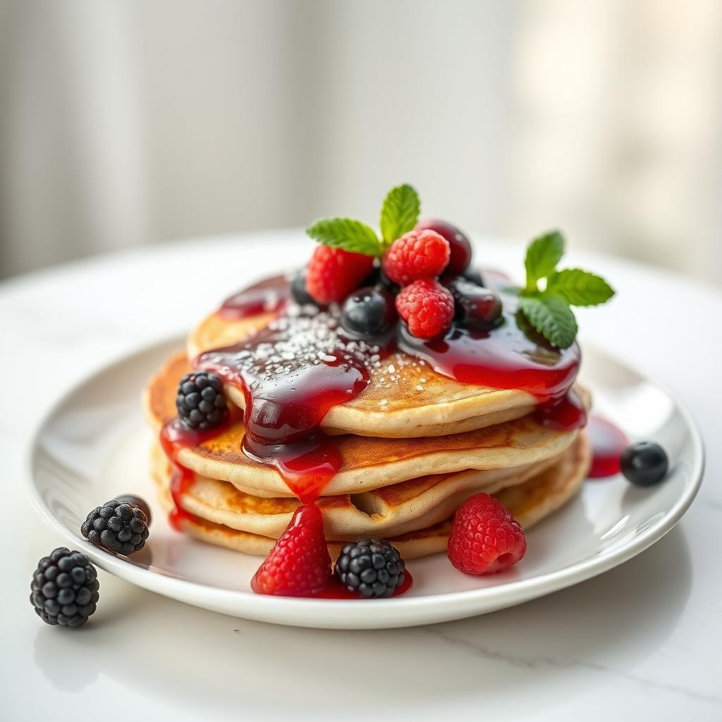 Whole Grain Pancakes with Berry Compote Whole Grain Pancakes with Berry Compote