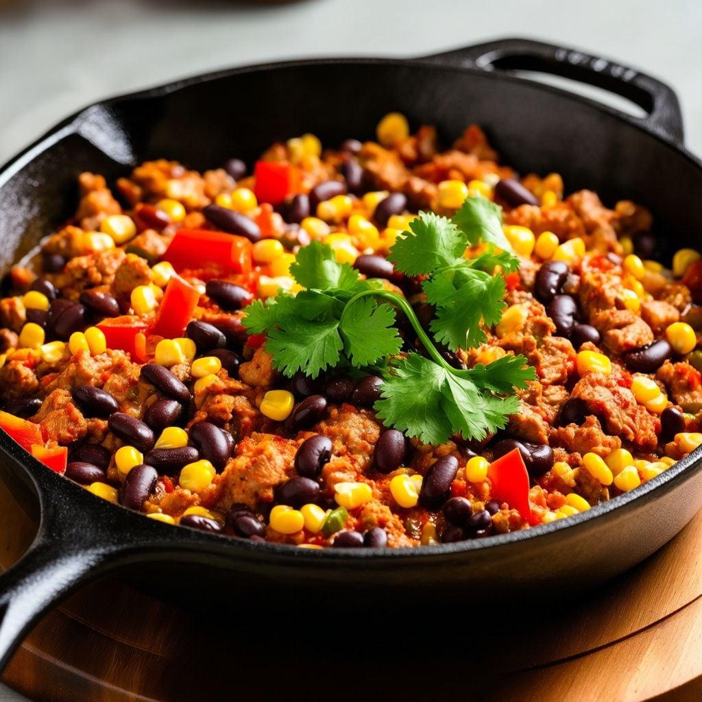 One-Pot Tex-Mex Ground Turkey and Bell Pepper Skillet One-Pot Tex-Mex Ground Turkey and Bell Pepper Skillet