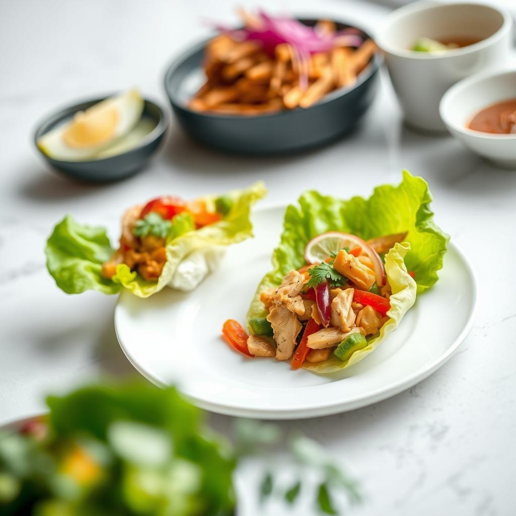 Asian-Inspired Chicken and Vegetable Lettuce Wraps