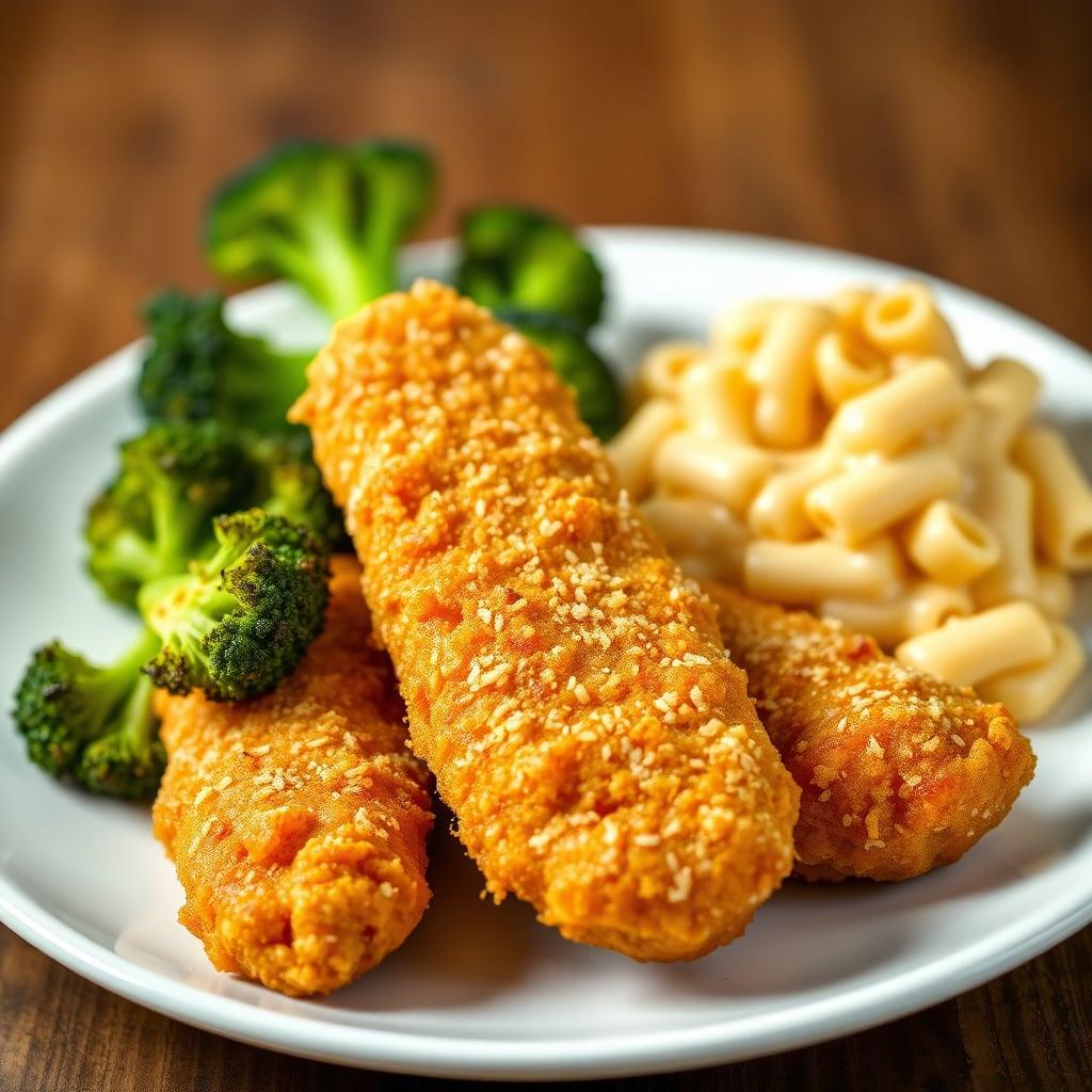 Air-Fried Parmesan Chicken Tenders with BBQ Charred Broccoli Air-Fried Parmesan Chicken Tenders with BBQ Charred Broccoli