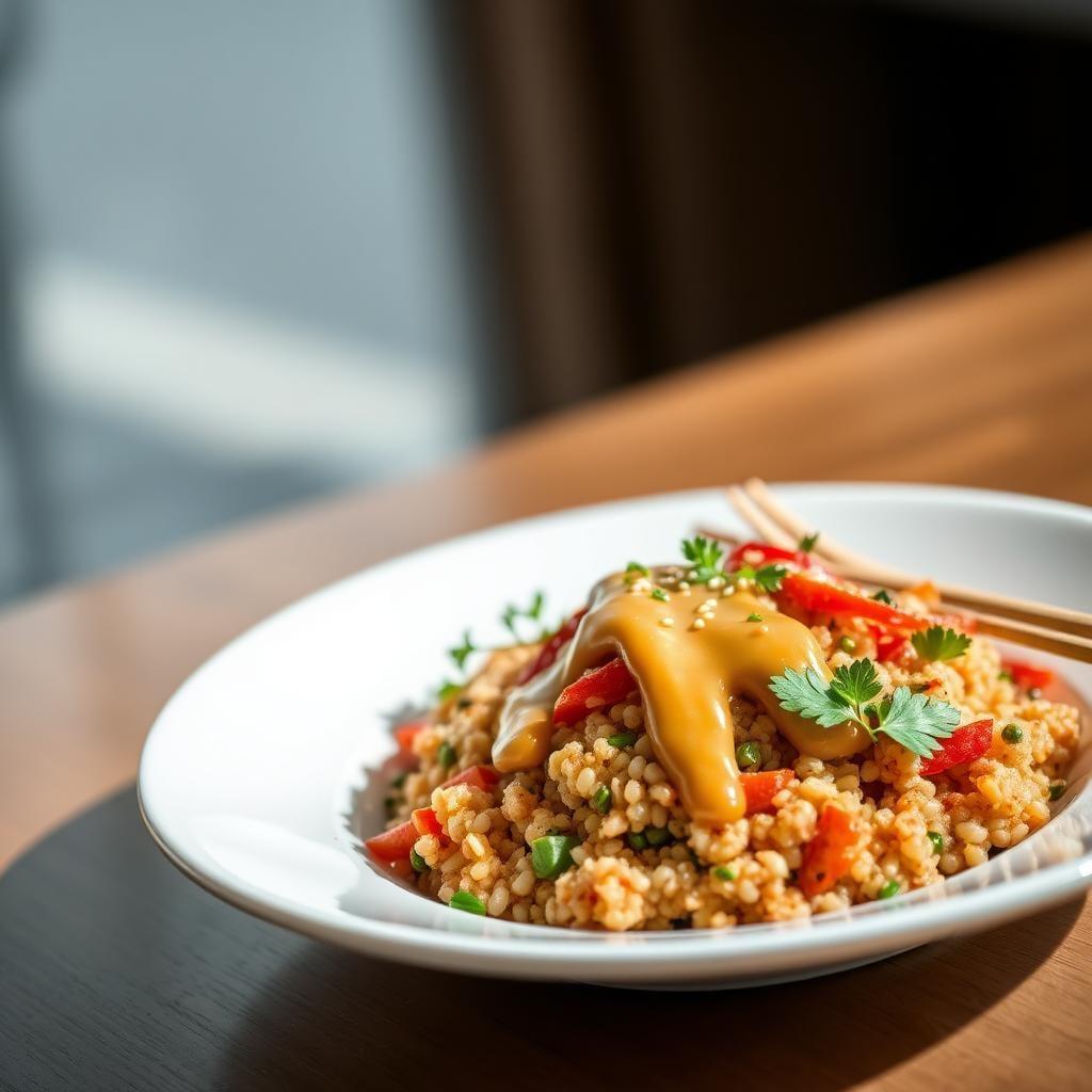Asian-Inspired Quinoa Bowl with Sesame Dressing