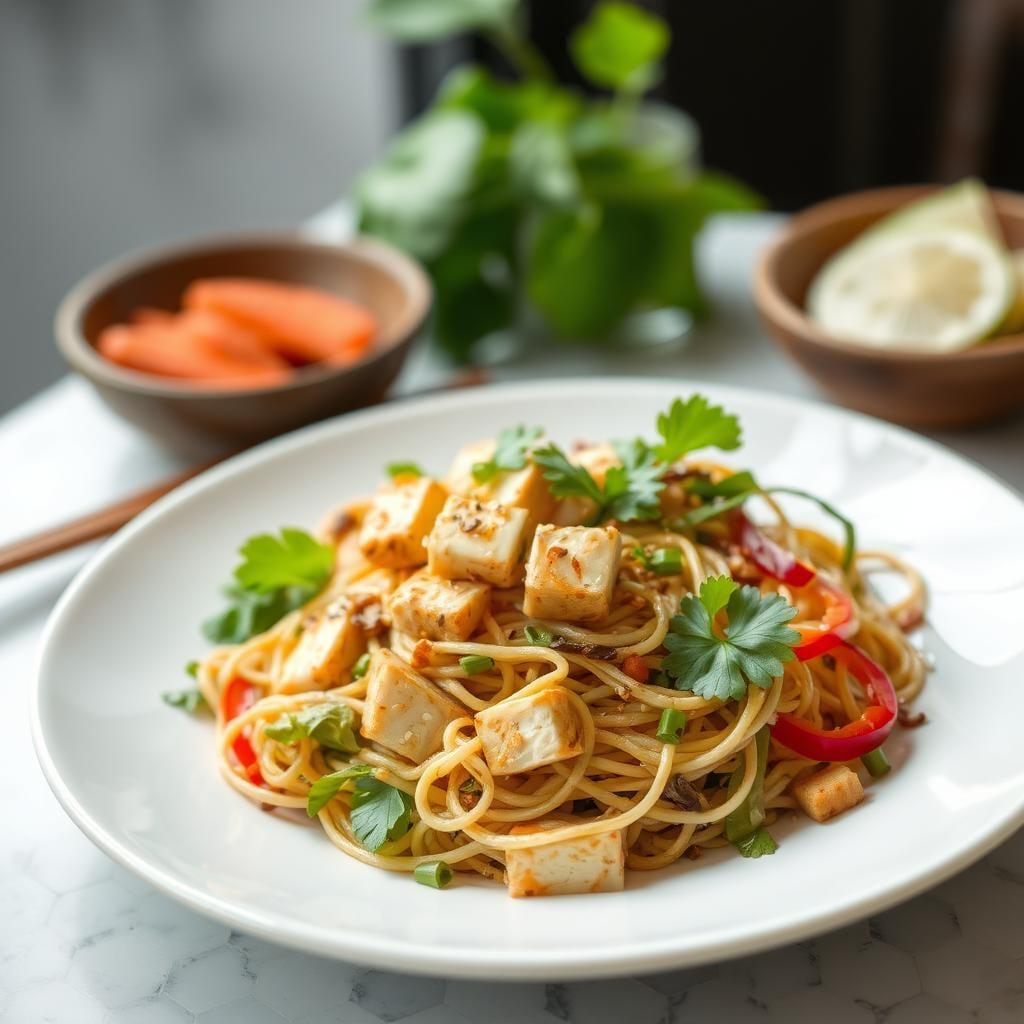 Asian-Inspired Sesame Ginger Noodle Salad with Tofu