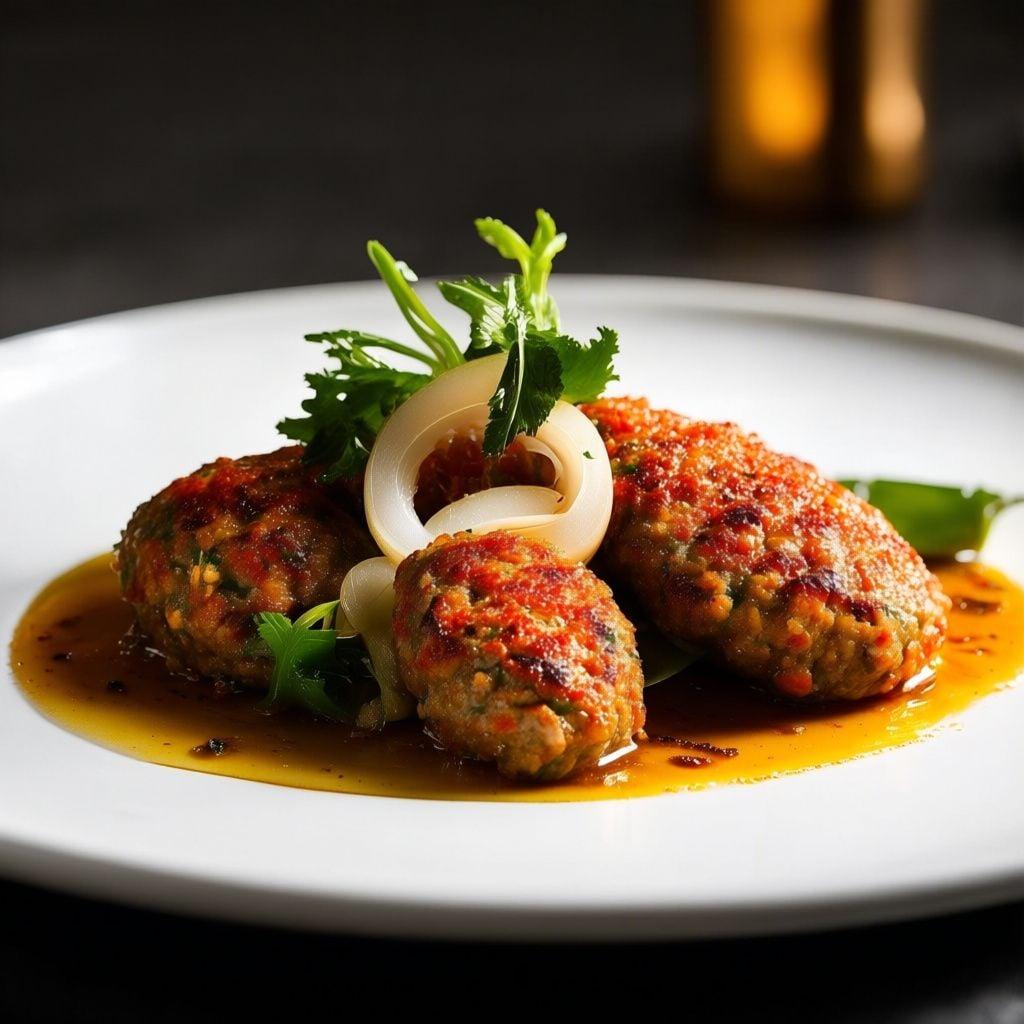 Pan-Seared Turkish Chicken Kofte with Sumac Onions Pan-Seared Turkish Chicken Kofte with Sumac Onions