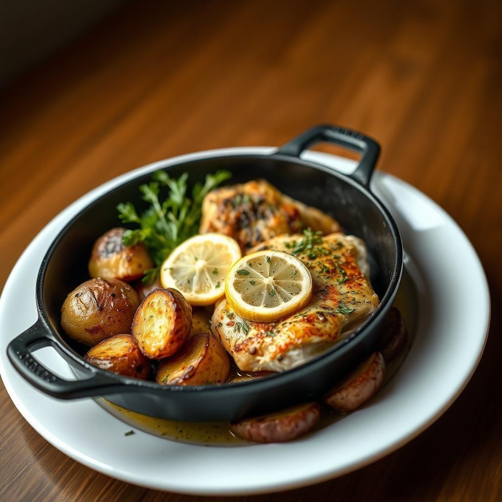 Quick Skillet Lemon Herb Chicken with Roasted Potatoes Quick Skillet Lemon Herb Chicken with Roasted Potatoes