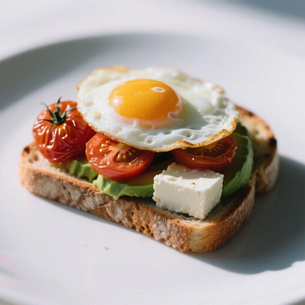 Blistered Tomato and Avocado Toast with Fried Egg Blistered Tomato and Avocado Toast with Fried Egg