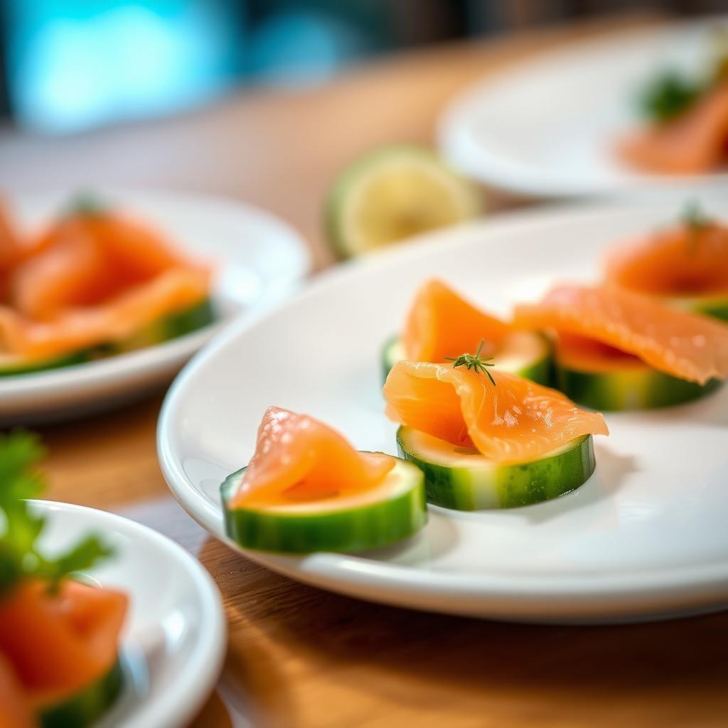 Smoked Salmon and Cucumber Rounds Smoked Salmon and Cucumber Rounds