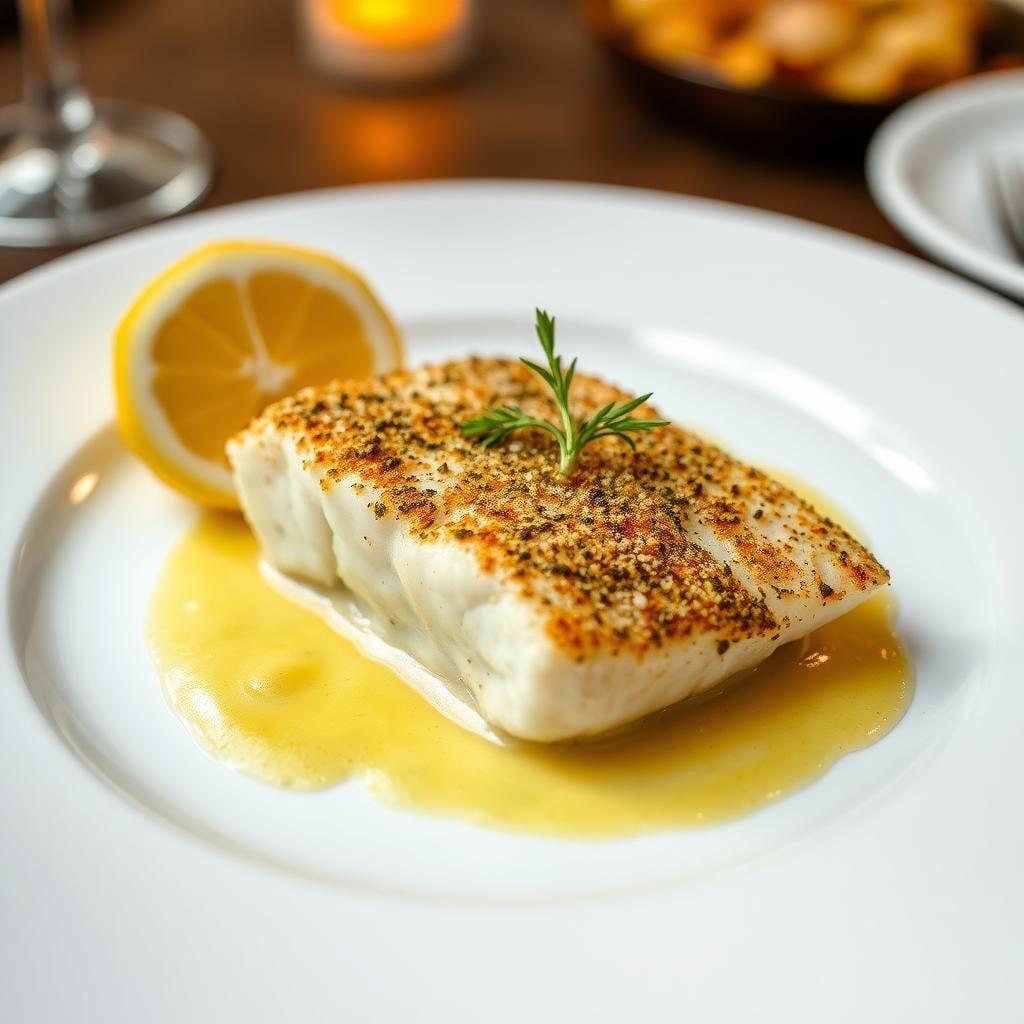 Herb-Crusted Baked Haddock with Lemon Butter Sauce Herb-Crusted Baked Haddock with Lemon Butter Sauce
