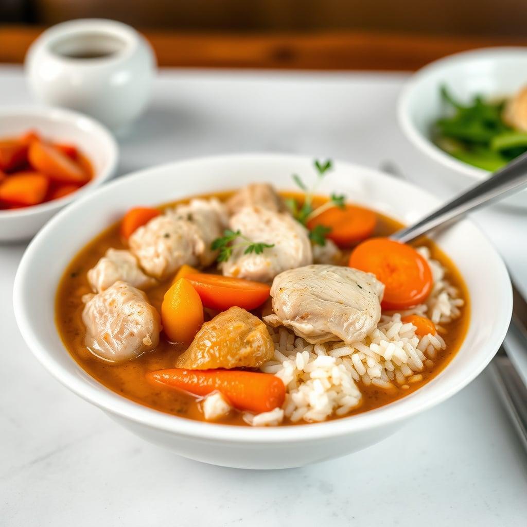 Cozy Chicken Rice Soup with Soft Carrots Cozy Chicken Rice Soup with Soft Carrots