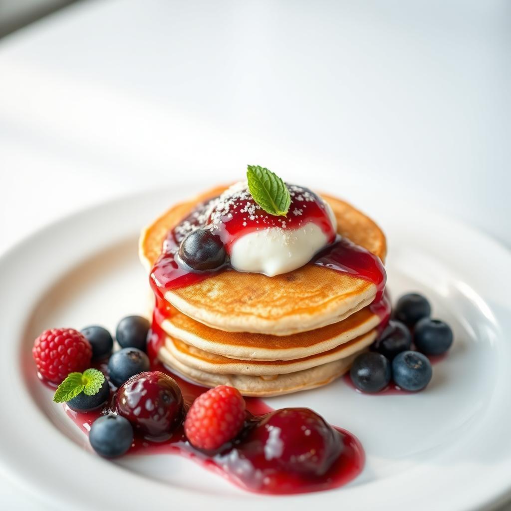 Whole Grain Pancakes with Berry Compote Whole Grain Pancakes with Berry Compote