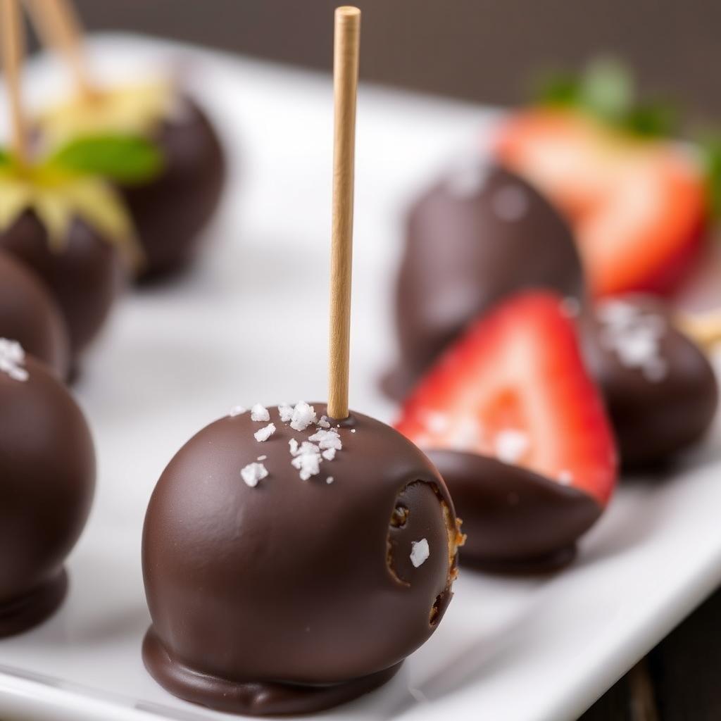 Dark Chocolate Dipped Fruit with Sea Salt Dark Chocolate Dipped Fruit with Sea Salt