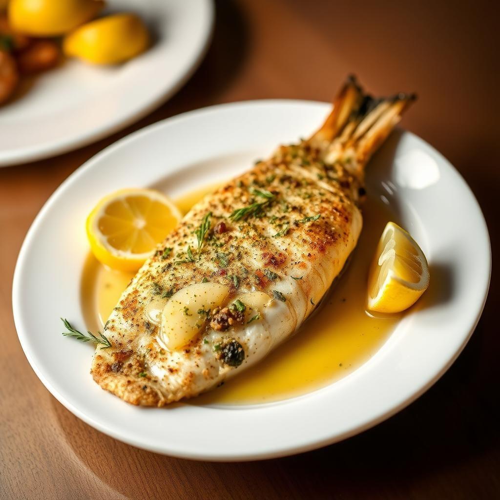 Herb-Crusted Baked Tilapia with Lemon Butter Sauce Herb-Crusted Baked Tilapia with Lemon Butter Sauce