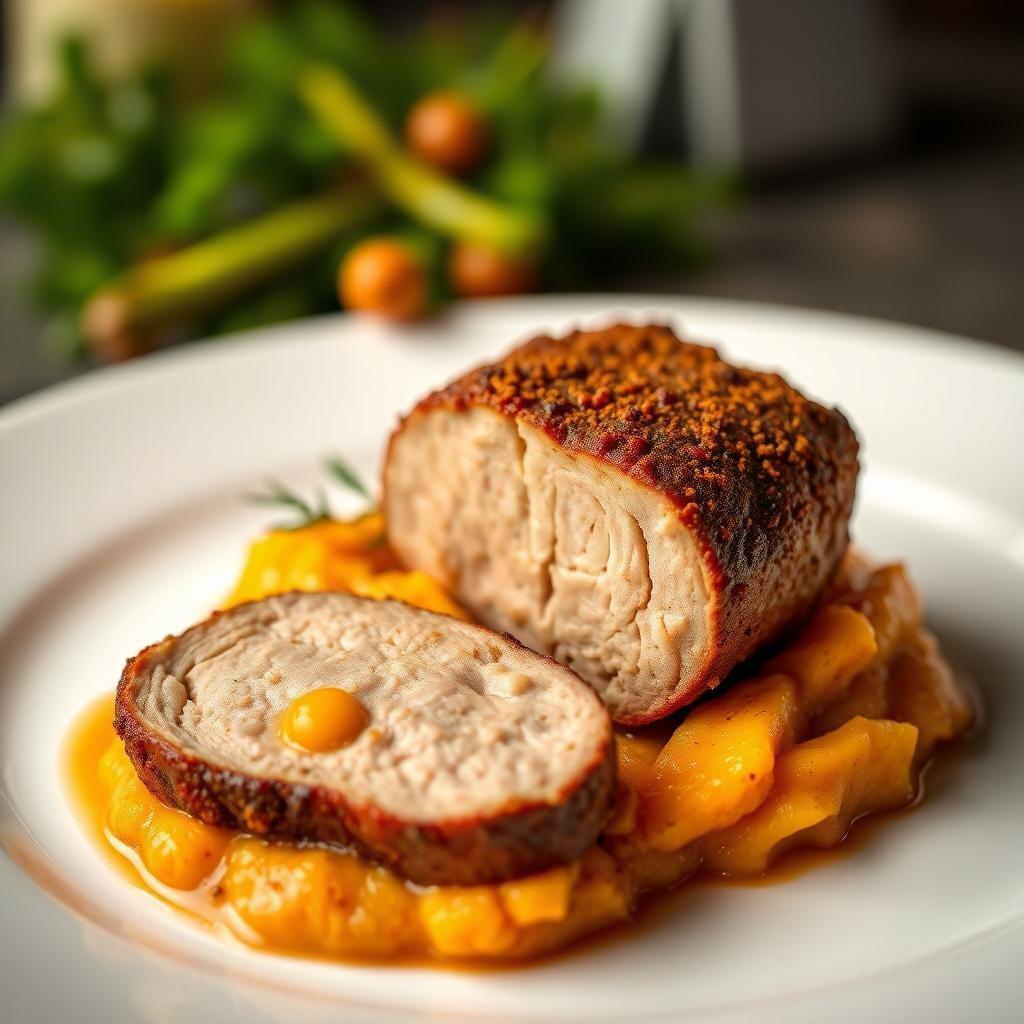 Spice-Rubbed Pork Tenderloin with Sweet Potato Mash Spice-Rubbed Pork Tenderloin with Sweet Potato Mash