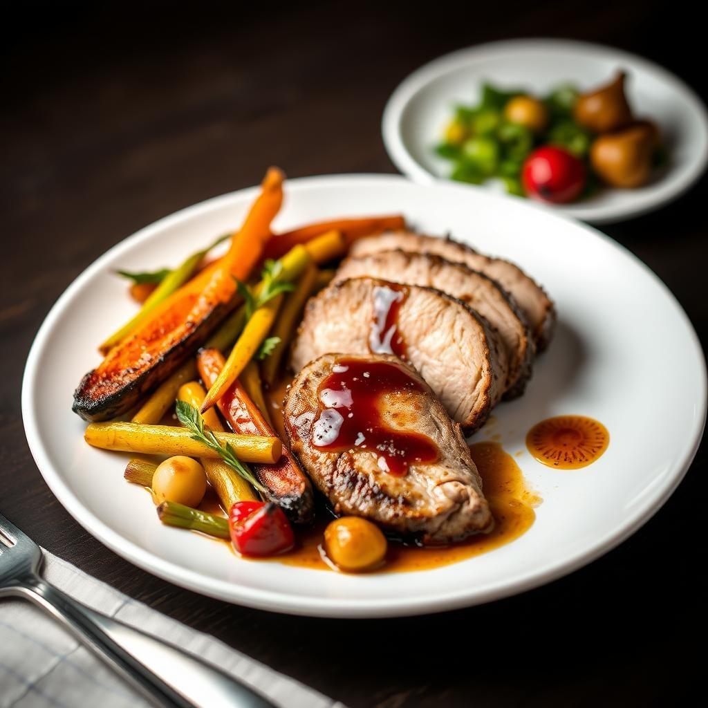 Balsamic Glazed Pork Tenderloin with Roasted Vegetables