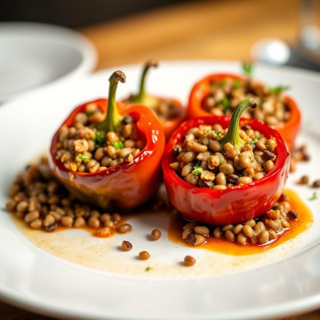 Stuffed Bell Peppers with Herbed Quinoa & Lentils Stuffed Bell Peppers with Herbed Quinoa & Lentils