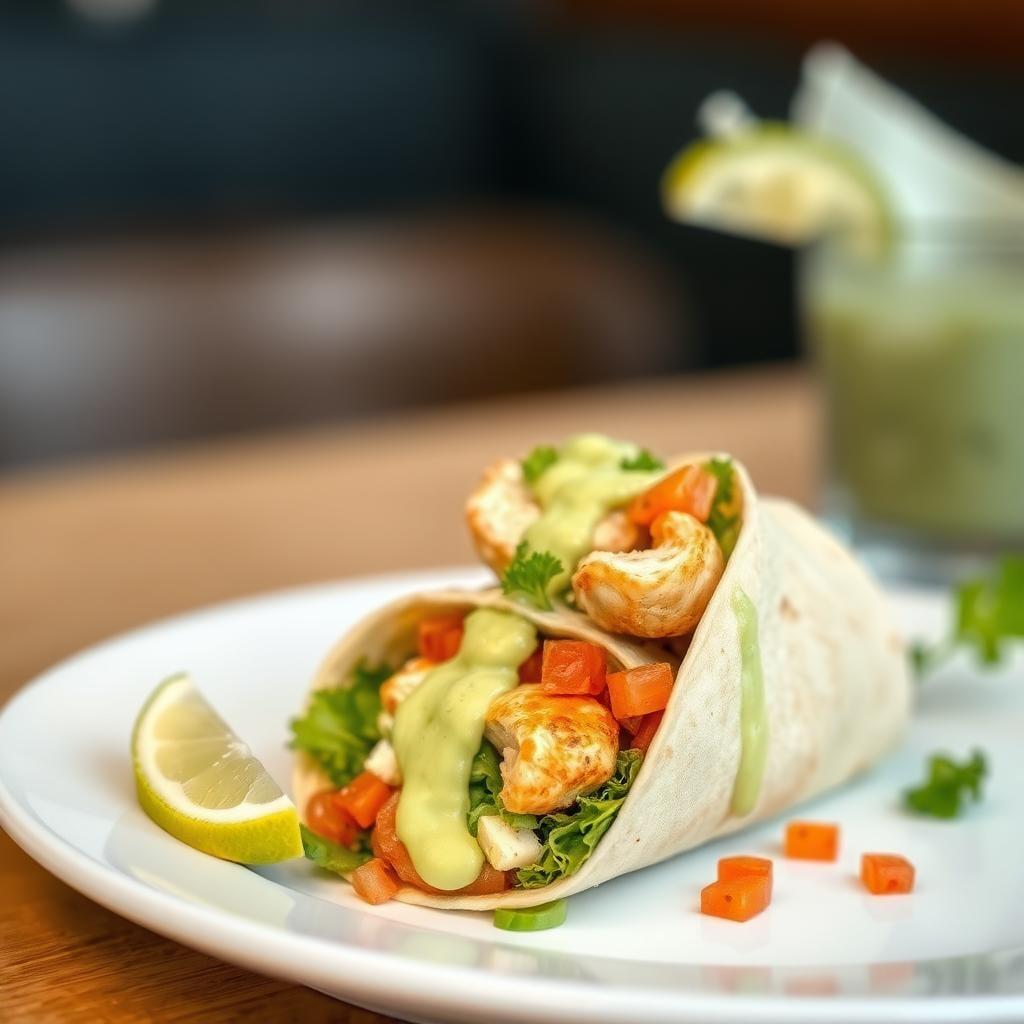 Southwest Chicken Wrap with Avocado Lime Dressing Southwest Chicken Wrap with Avocado Lime Dressing