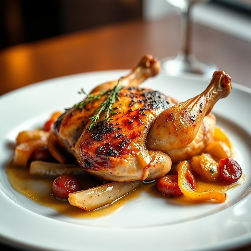 Lemon Thyme Roasted Cornish Hens with Caramelized Fennel Lemon Thyme Roasted Cornish Hens with Caramelized Fennel