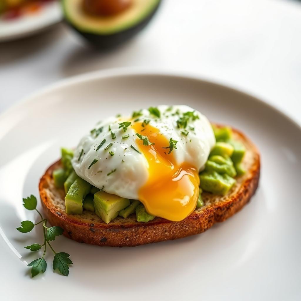 Avocado Toast with Poached Eggs & Fresh Herbs