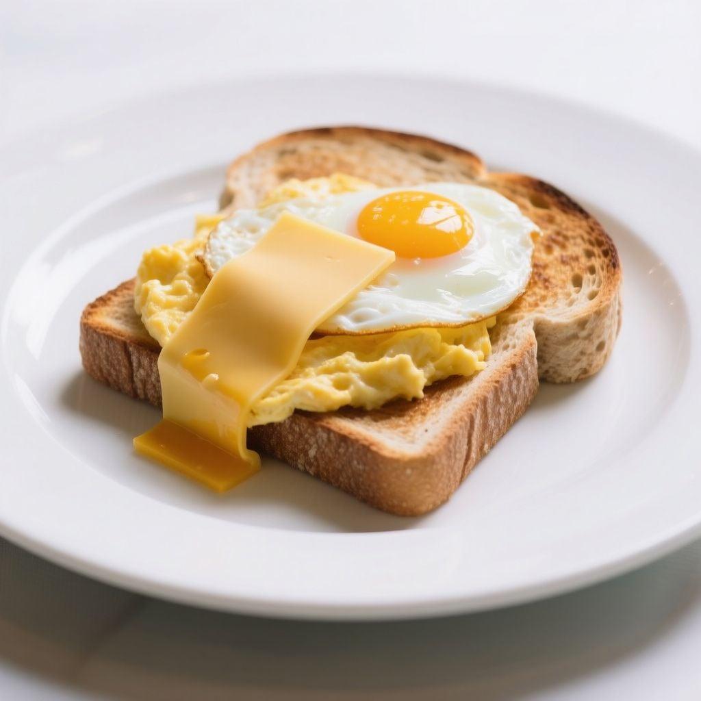 Scrambled Eggs with Cheddar and Buttered Toast Scrambled Eggs with Cheddar and Buttered Toast