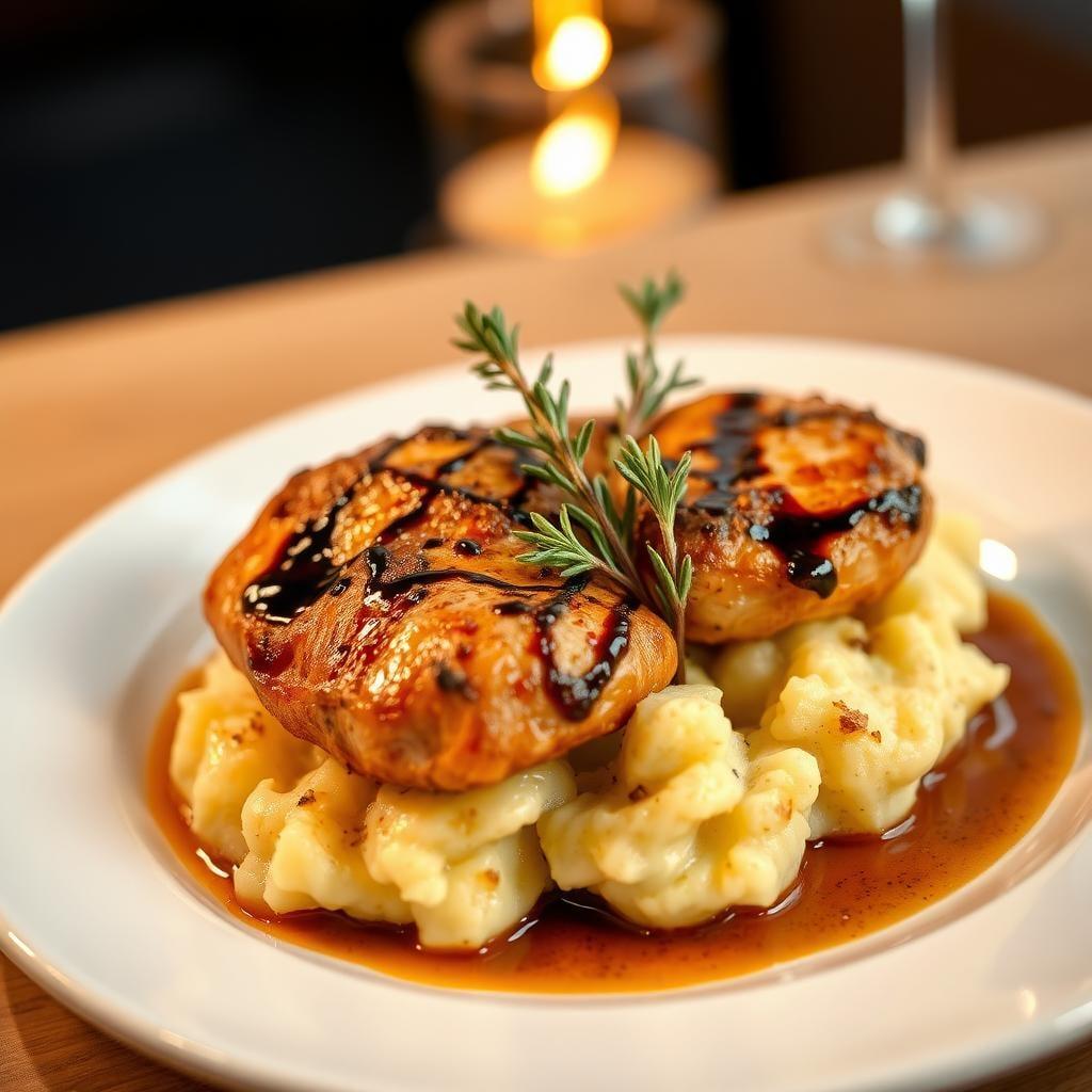 Rosemary Balsamic Chicken with Roasted Garlic Mashed Potatoes Rosemary Balsamic Chicken with Roasted Garlic Mashed Potatoes