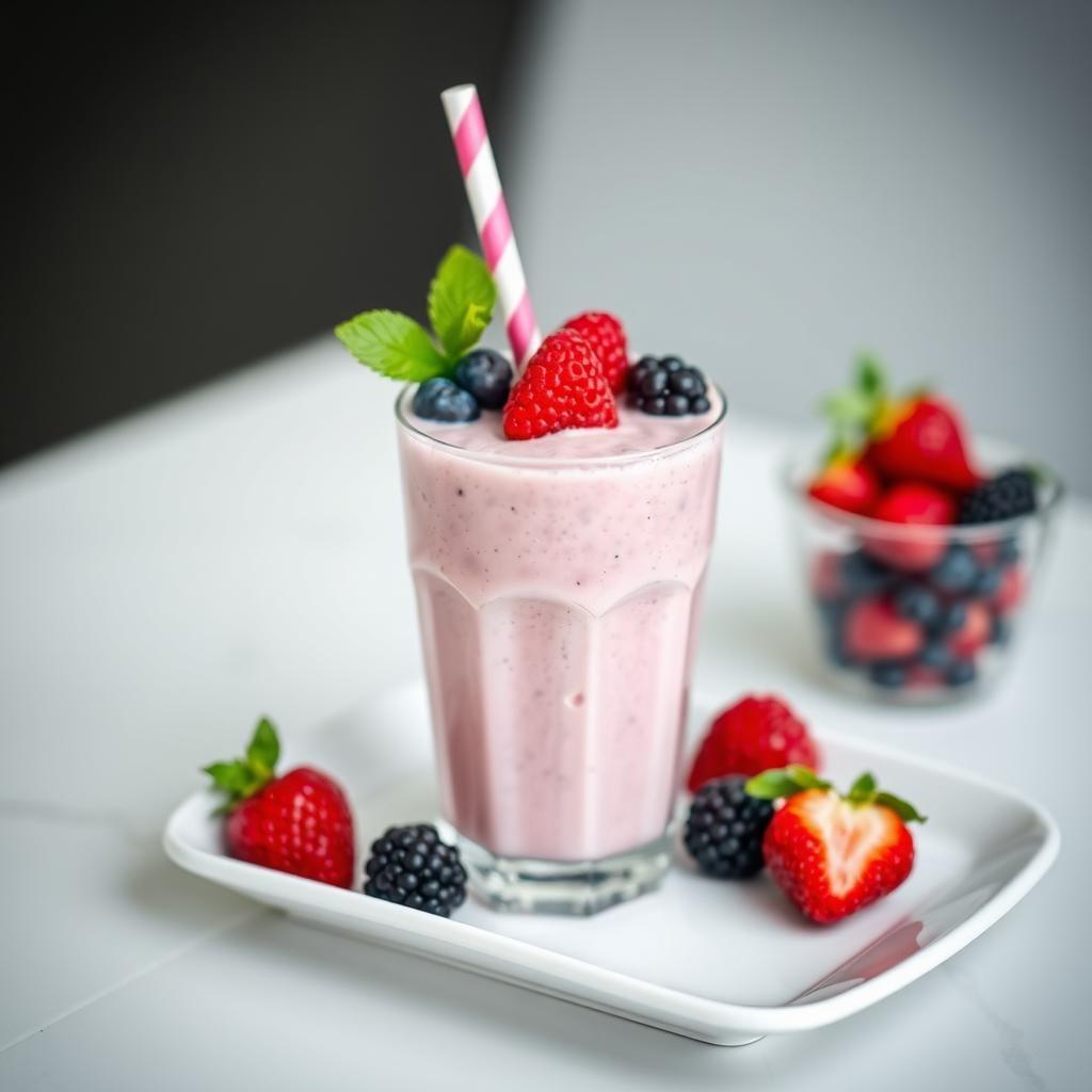 Whey Protein Shake with Berries Whey Protein Shake with Berries