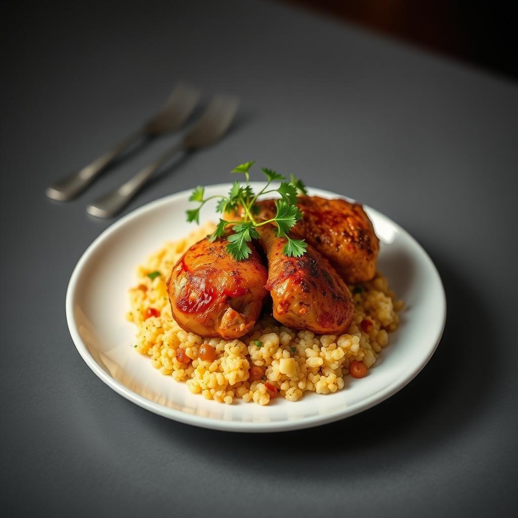 Moroccan Spiced Chicken Thighs with Lemon Couscous Moroccan Spiced Chicken Thighs with Lemon Couscous