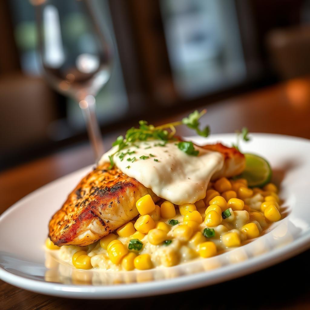 Blackened Cajun Catfish with Creamy Corn Maque Choux