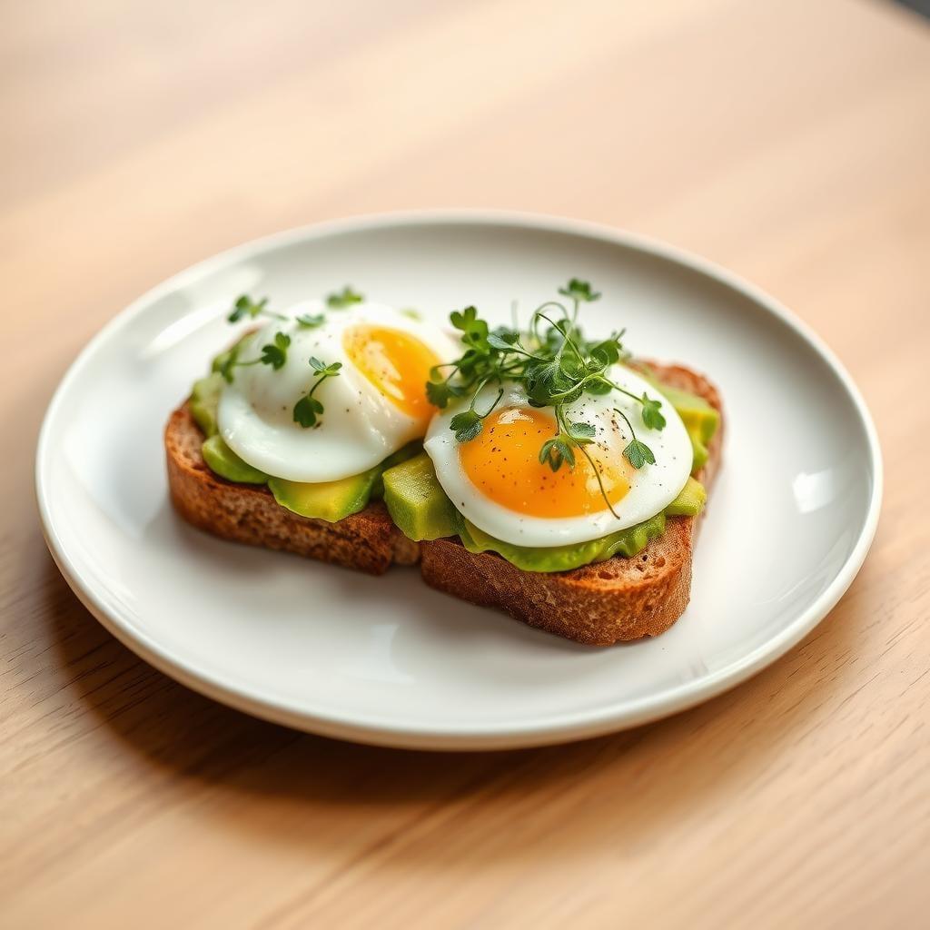 Avocado Toast with Poached Eggs and Microgreens