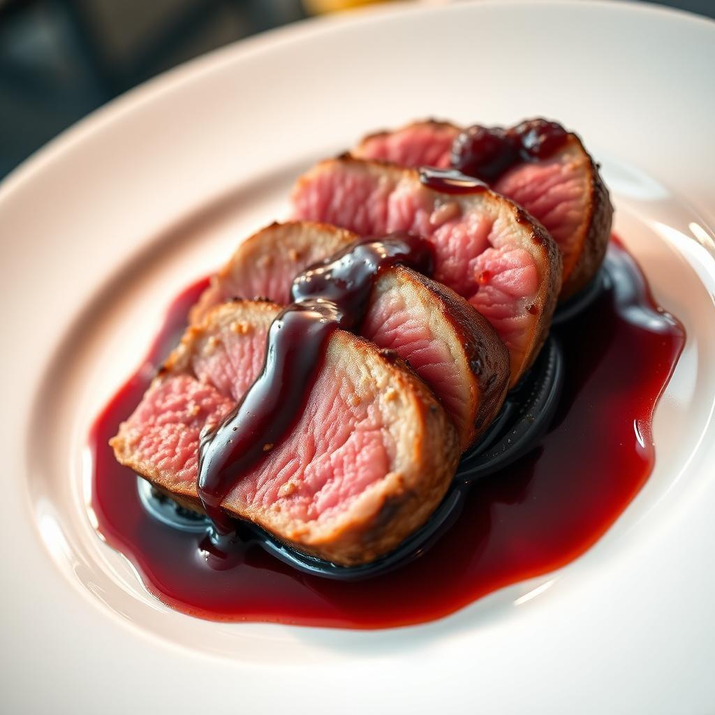 Pan-Seared Duck Breast with Cherry Port Reduction Pan-Seared Duck Breast with Cherry Port Reduction