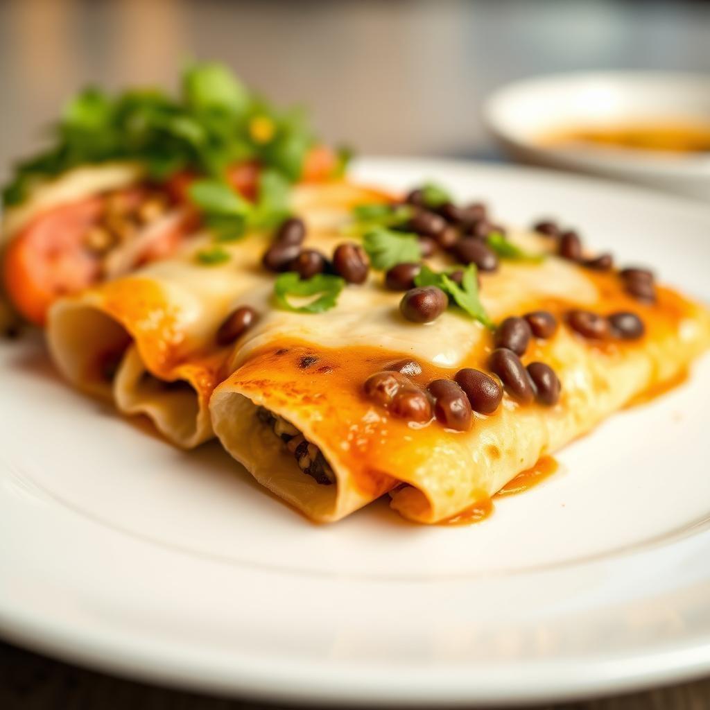 Simple Bean & Cheese Enchiladas (Vegetarian) Simple Bean & Cheese Enchiladas (Vegetarian)