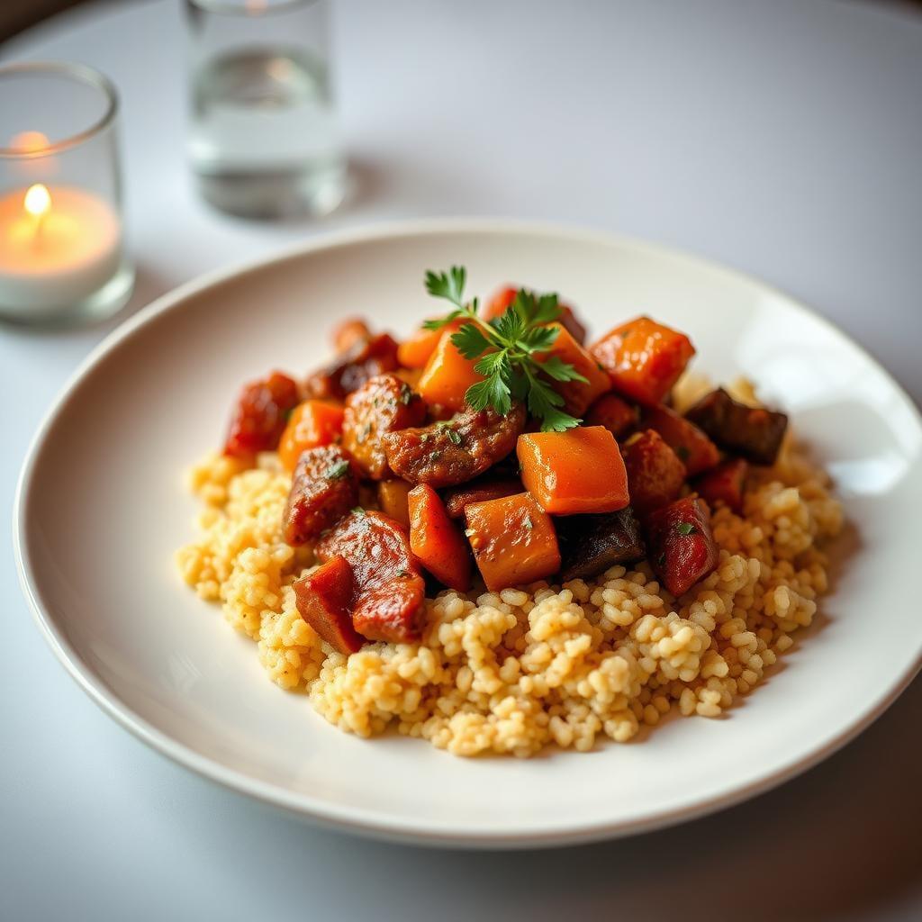 Moroccan Spiced Vegetable Tagine with Couscous Moroccan Spiced Vegetable Tagine with Couscous