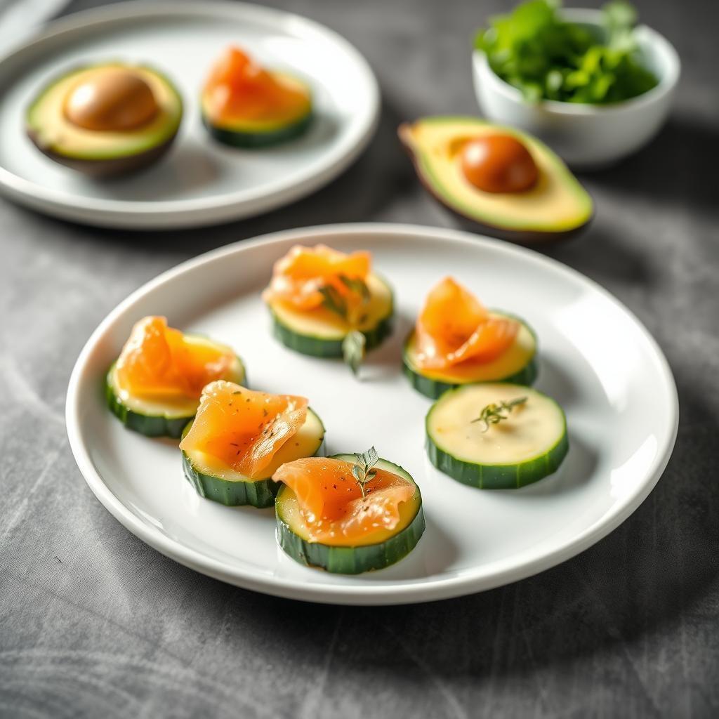 Avocado & Smoked Salmon Cucumber Rounds