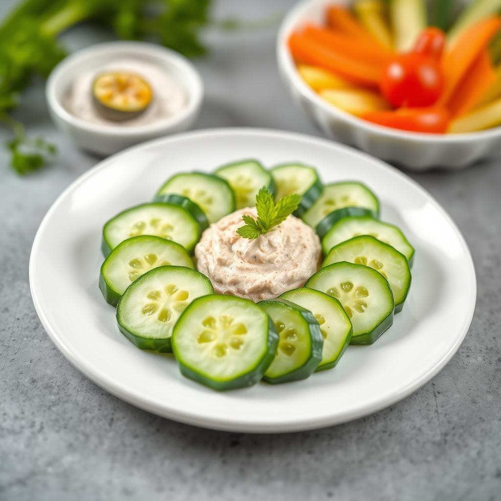 Cucumber Slices with Hummus Cucumber Slices with Hummus