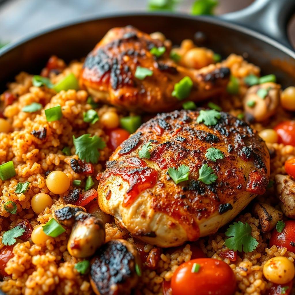 One-Pot Spicy Cajun Chicken and Quinoa Skillet with Bell Peppers One-Pot Spicy Cajun Chicken and Quinoa Skillet with Bell Peppers