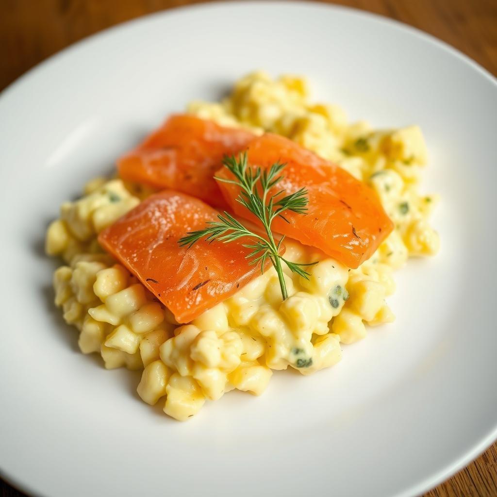 Smoked Salmon and Dill Scrambled Eggs Smoked Salmon and Dill Scrambled Eggs