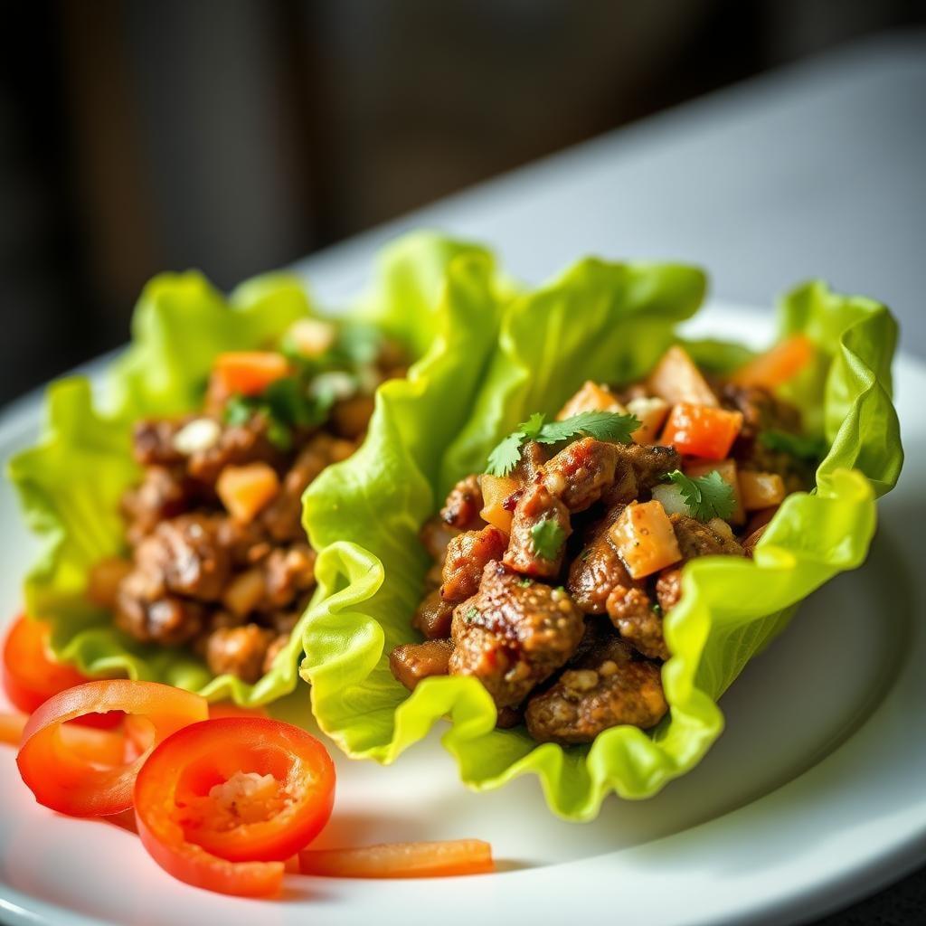 Mediterranean Beef and Vegetable Lettuce Cups Mediterranean Beef and Vegetable Lettuce Cups